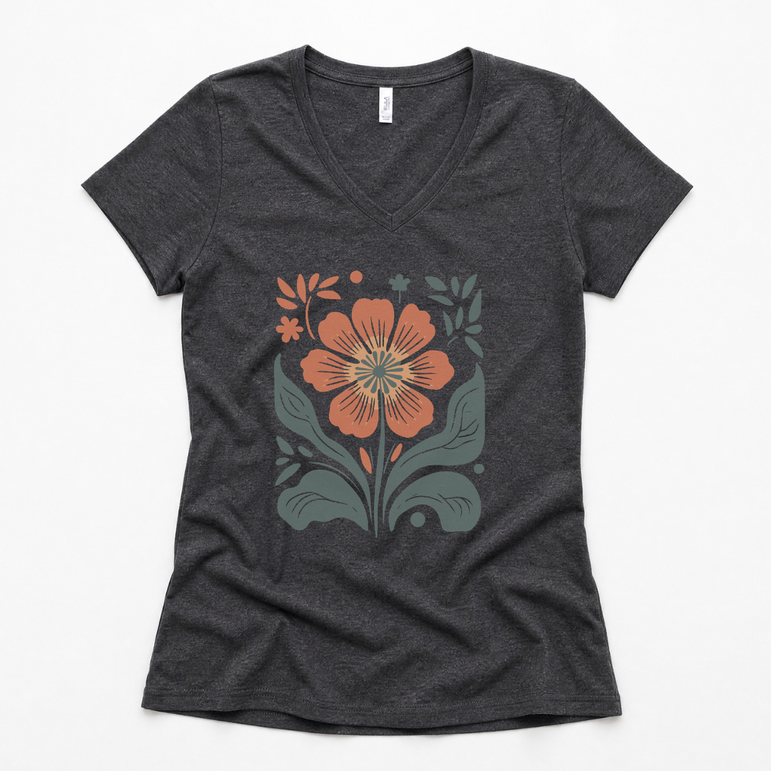 Retro Floral - Super Soft V Neck
