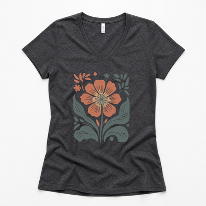 Retro Floral - Super Soft V Neck