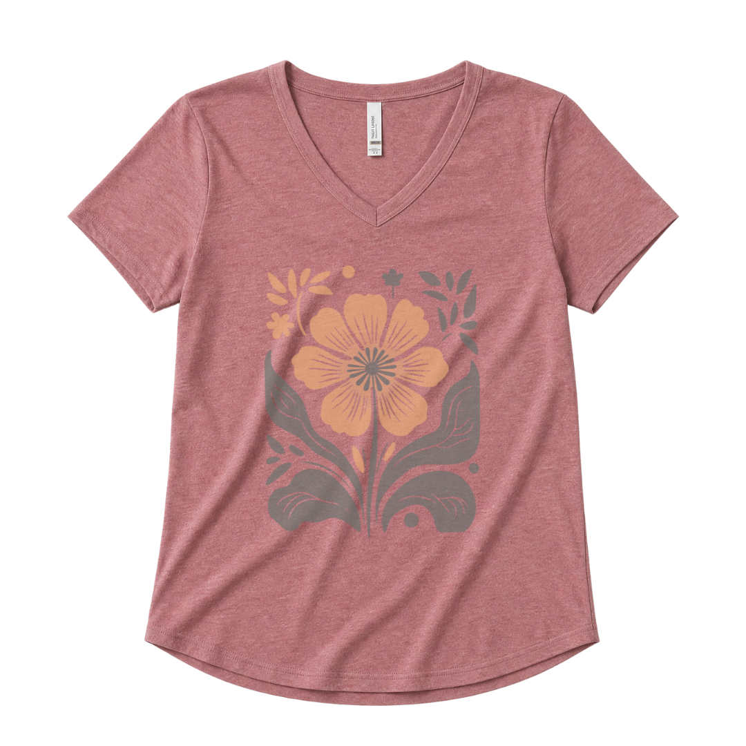 Retro Floral - Super Soft V Neck