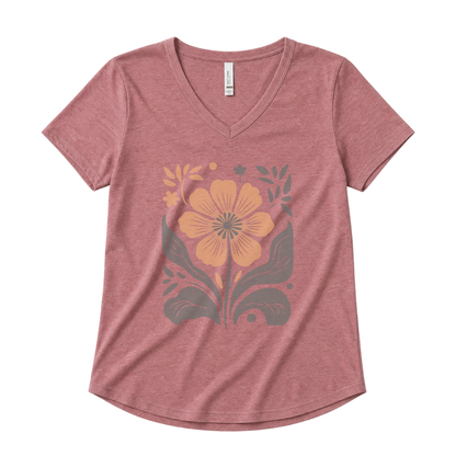 Retro Floral - Super Soft V Neck