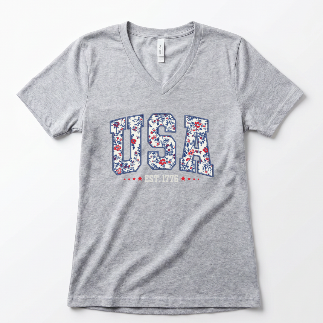 Floral USA - Super Soft V Neck