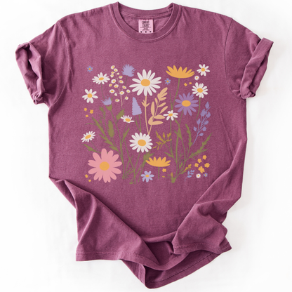 Flower Power Print - Comfort Colors Relaxed Fit Premium T Shirt