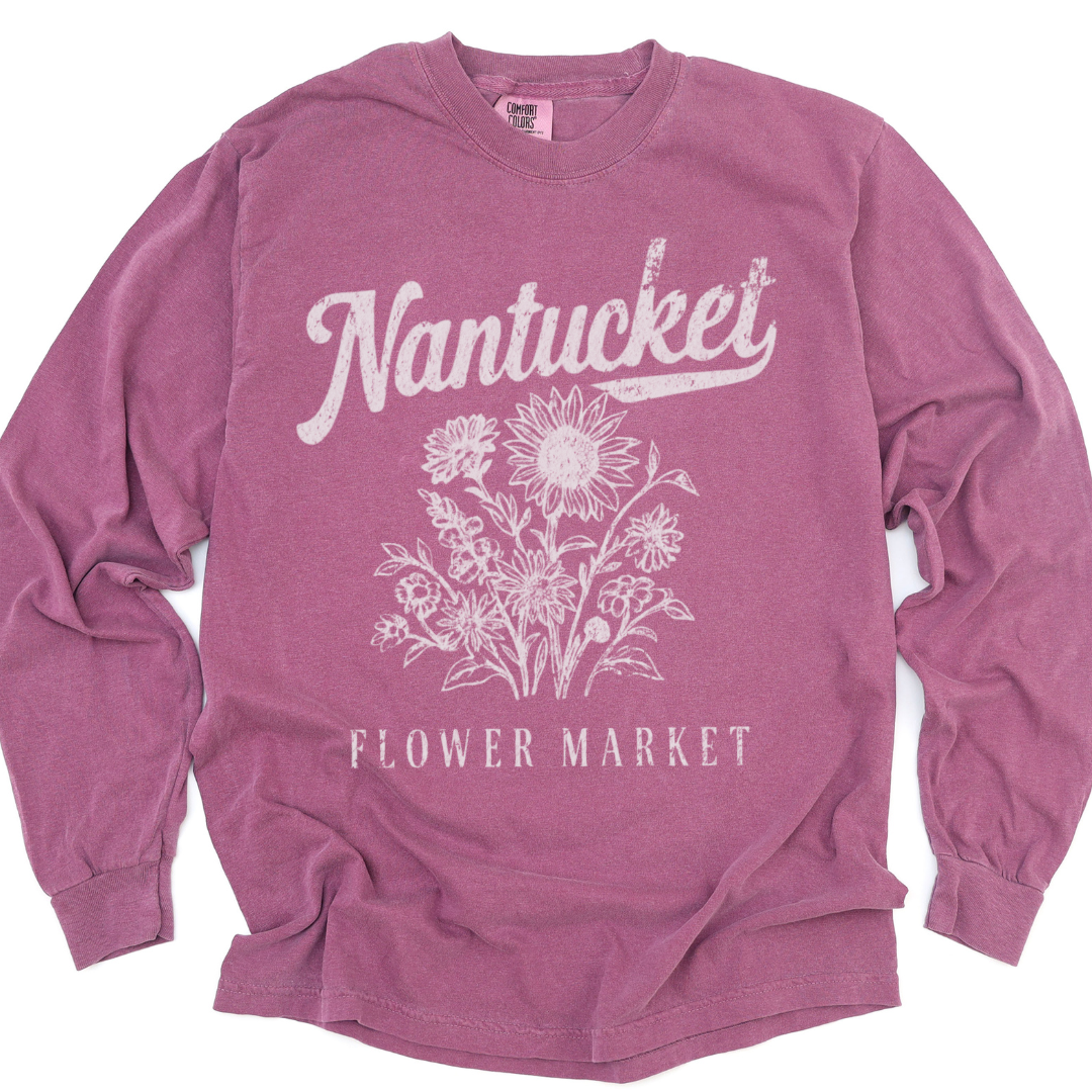 Nantucket Flower Market - Comfort Colors Premium Long Sleeve T Shirt
