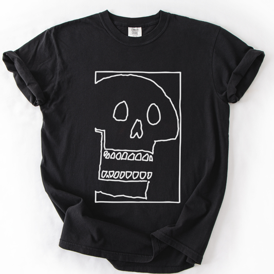 Skull Sketch - Comfort Colors Relaxed Fit Premium T Shirt
