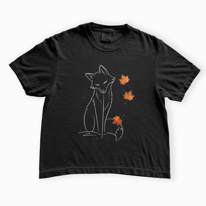 Fox in Fall - Comfort Colors Boxy Cropped Tee