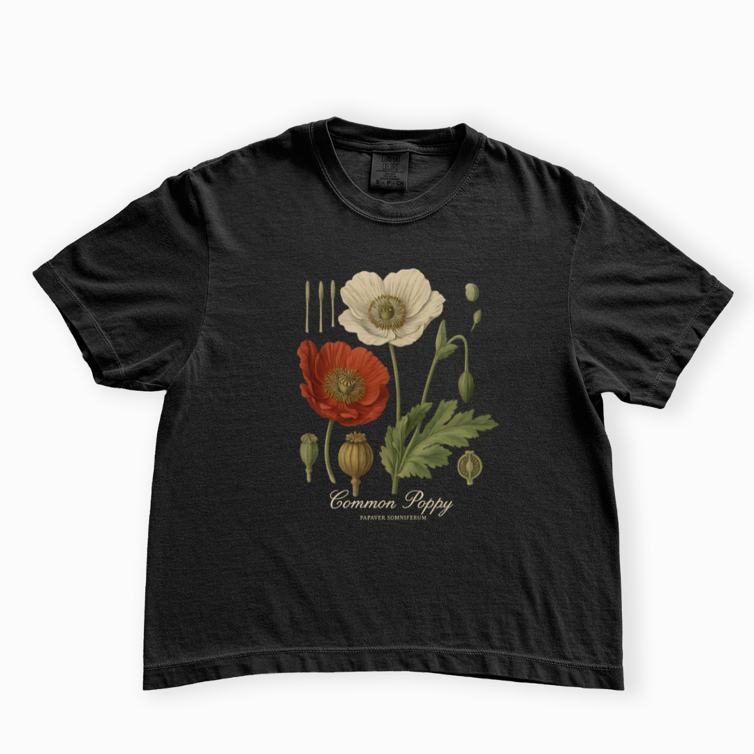 Common Poppy - Comfort Colors Boxy Cropped Tee