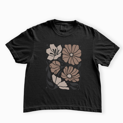 Abstract Floral - Comfort Colors Boxy Cropped Tee