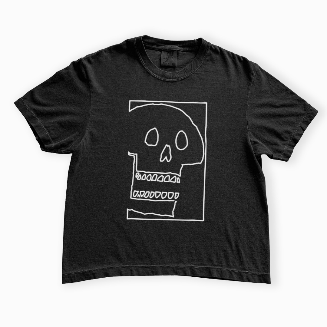 Skull Sketch - Comfort Colors Boxy Cropped Tee