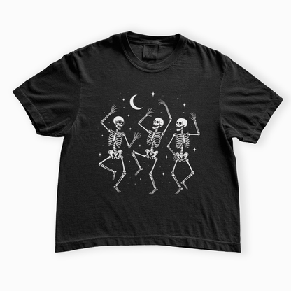 Midnight Bones and Boogie Tee - Comfort Colors Boxy Cropped Tee
