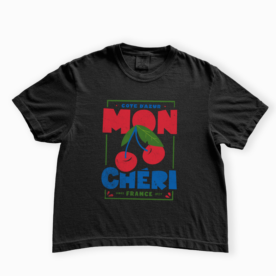 Mon Cheri - Comfort Colors Boxy Cropped Tee