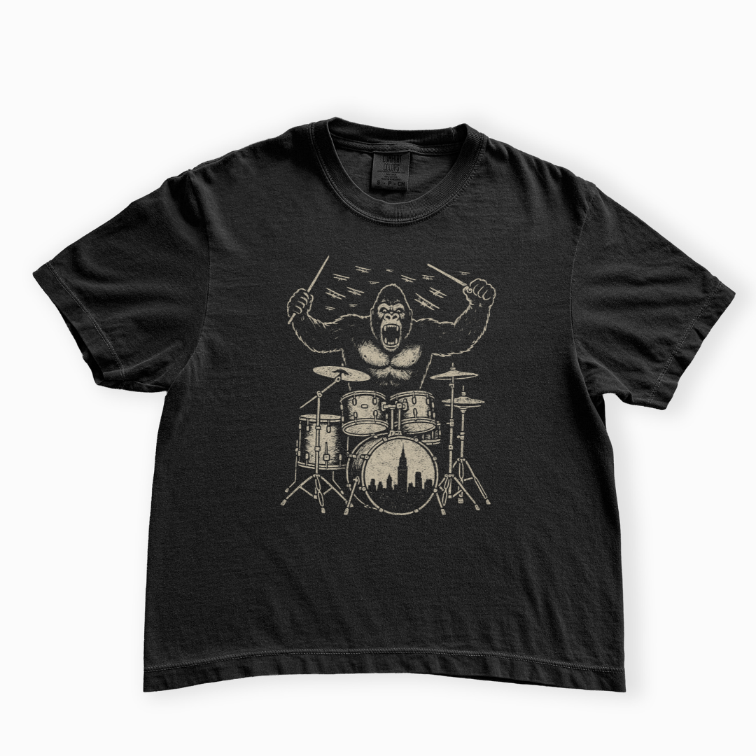 King Kong's Drum Solo - Comfort Colors Boxy Cropped Tee