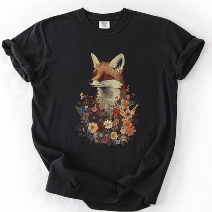 The Folklore Floral Fox - Comfort Colors Relaxed Fit Premium T Shirt