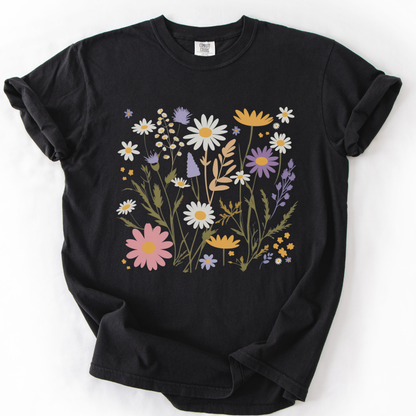 Flower Power Print - Comfort Colors Relaxed Fit Premium T Shirt
