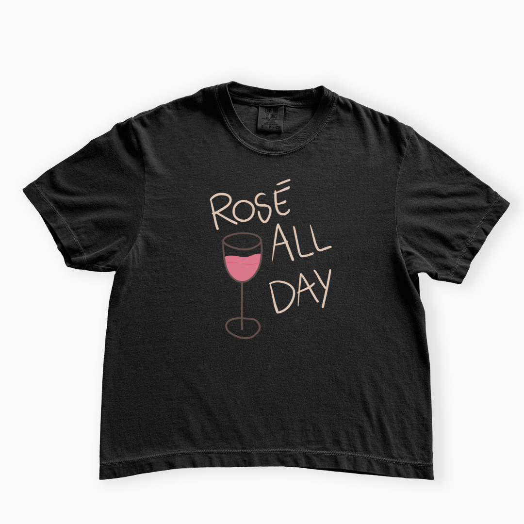 Rose All Day - Comfort Colors Boxy Cropped Tee