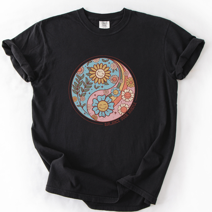 Flowers and Yang - Comfort Colors Relaxed Fit Premium T Shirt