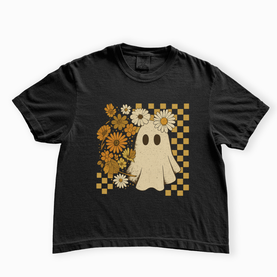 Floral Ghost - Comfort Colors Boxy Cropped Tee
