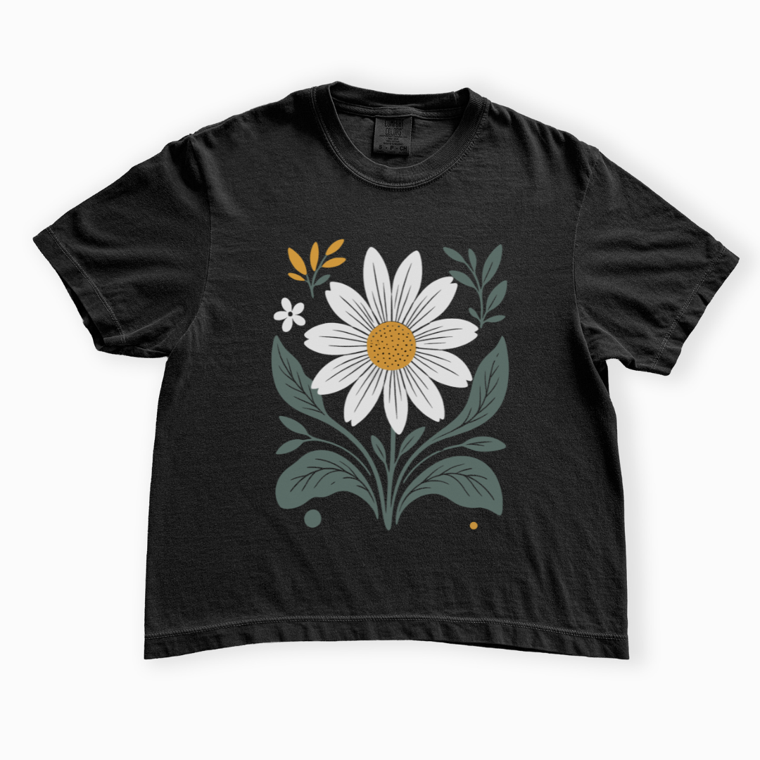 Daisy Days - Comfort Colors Boxy Cropped Tee