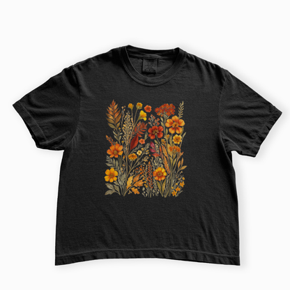 Autumn Floral - Comfort Colors Boxy Cropped Tee