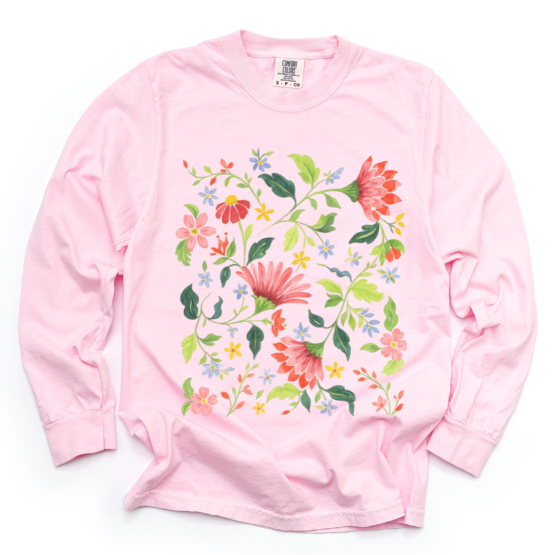 Botanical Bliss - Comfort Colors Premium Long Sleeve T Shirt