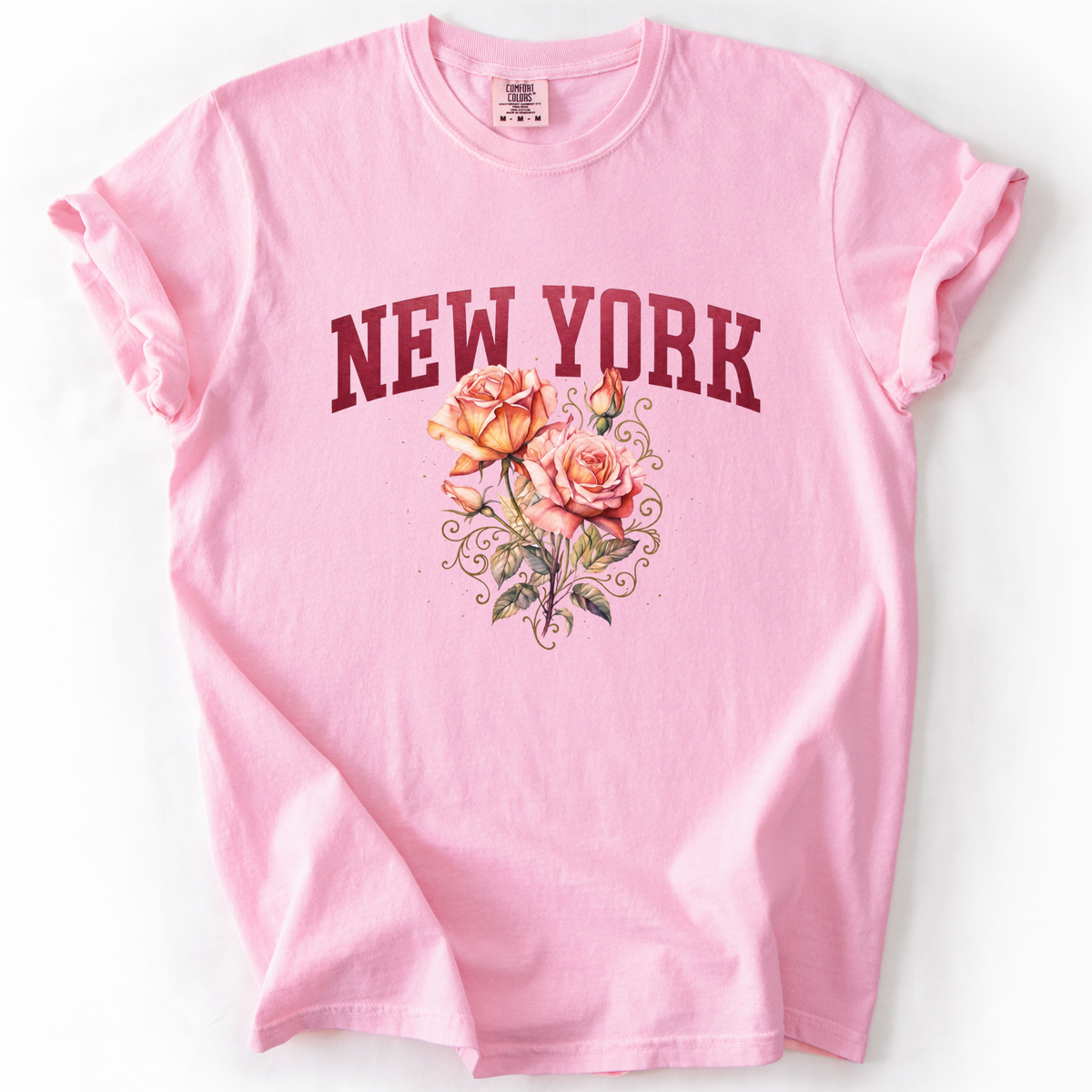New York Floral - Comfort Colors Relaxed Fit Premium T Shirt
