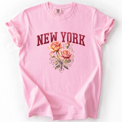 New York Floral - Comfort Colors Relaxed Fit Premium T Shirt