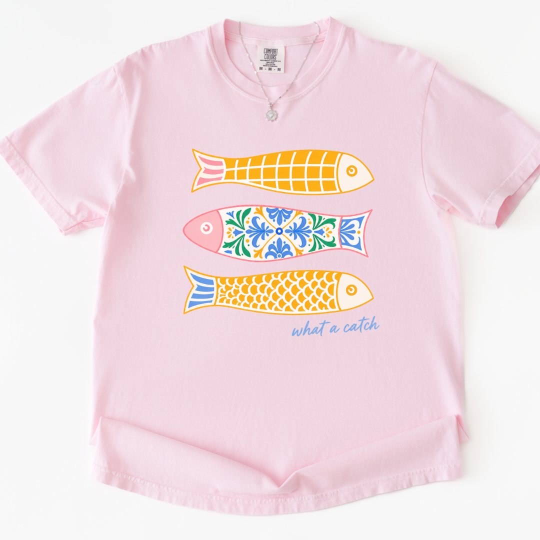 What A Catch - Relaxed Fit Vintage Wash T Shirt