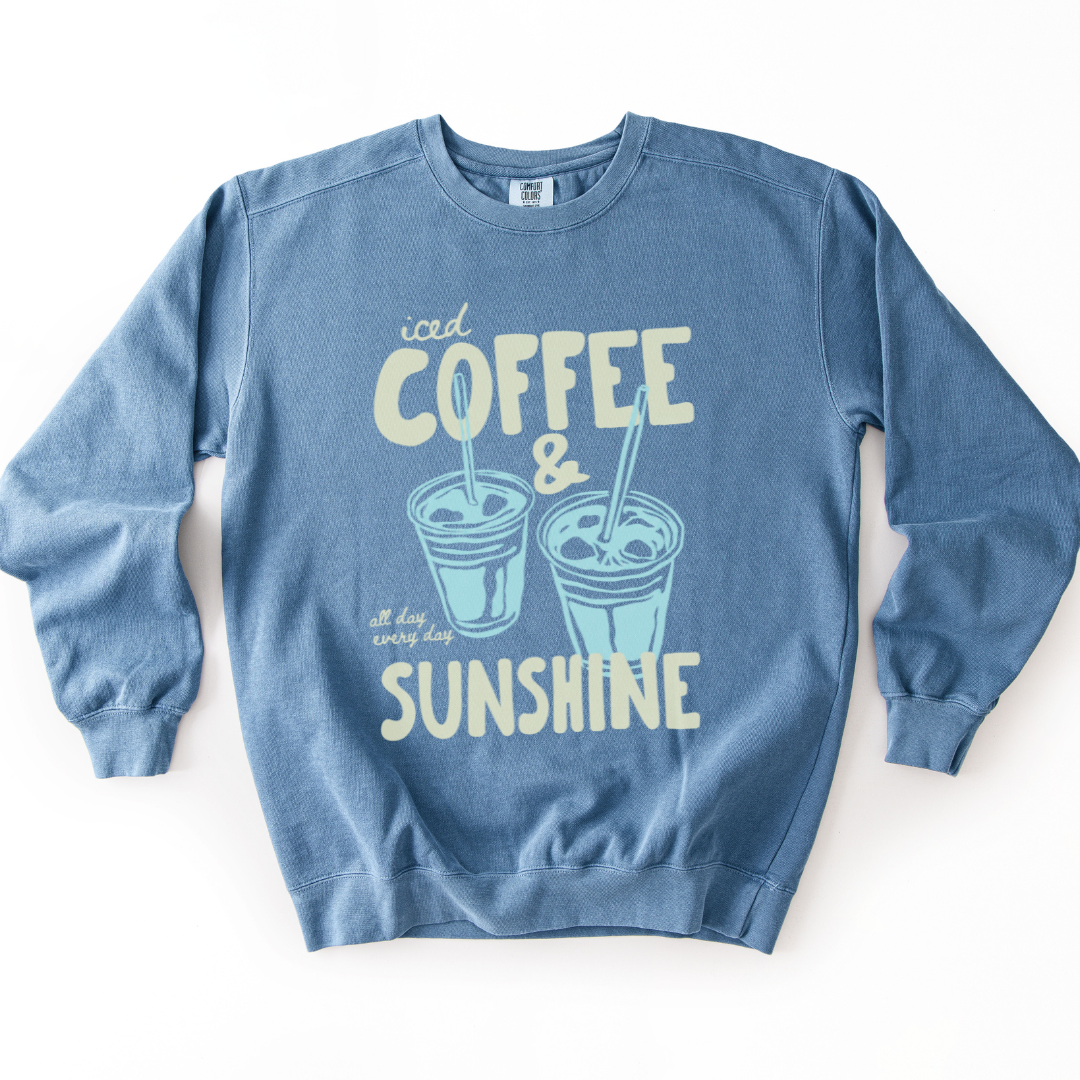 Iced Coffee & Sunshine - Comfort Colors Premium Heavyweight Sweatshirt