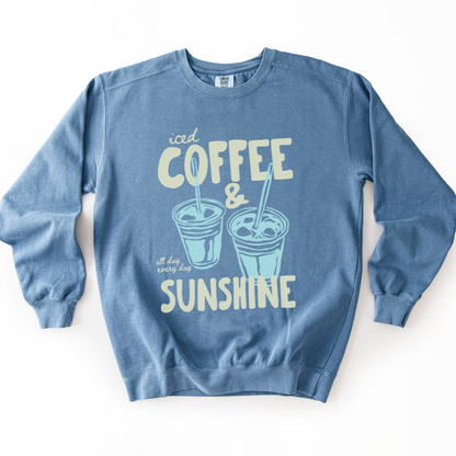 Iced Coffee & Sunshine - Comfort Colors Premium Heavyweight Sweatshirt