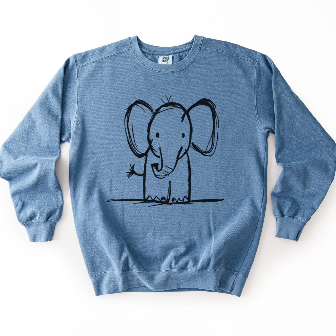 Elephant Sketch - Comfort Colors Premium Heavyweight Sweatshirt