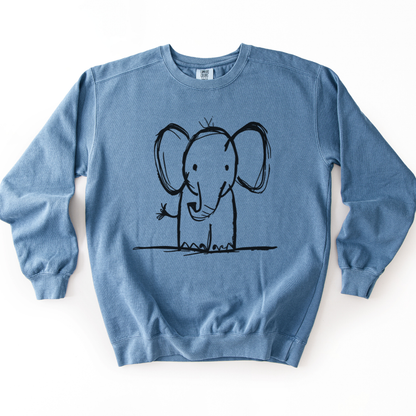 Elephant Sketch - Comfort Colors Premium Heavyweight Sweatshirt