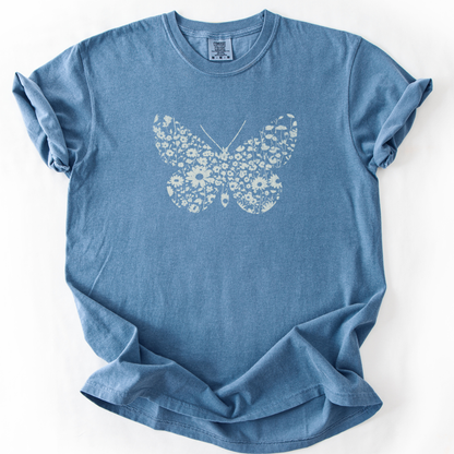 Silhouette Floral Butterfly - Relaxed Fit Premium T Shirt