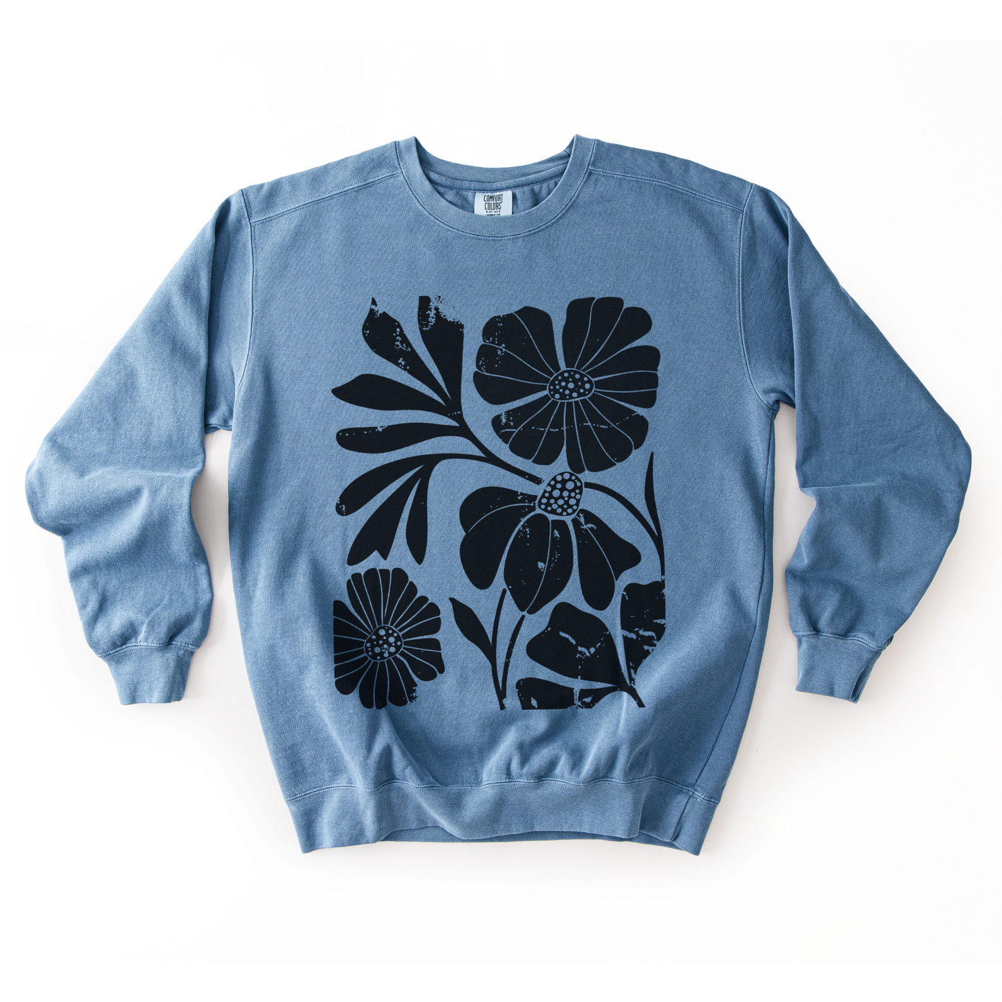 Artistic Boho Floral - Comfort Colors Premium Heavyweight Sweatshirt