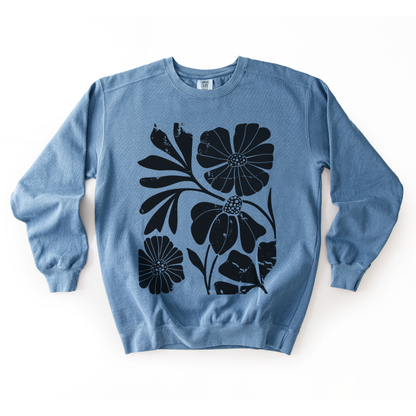 Artistic Boho Floral - Comfort Colors Premium Heavyweight Sweatshirt