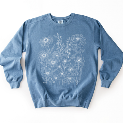 Petal Cartography - Comfort Colors Premium Heavyweight Sweatshirt