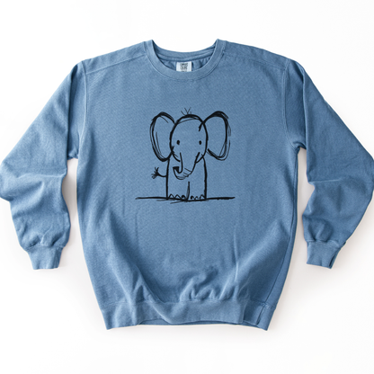 Elephant Sketch - Comfort Colors Premium Heavyweight Sweatshirt