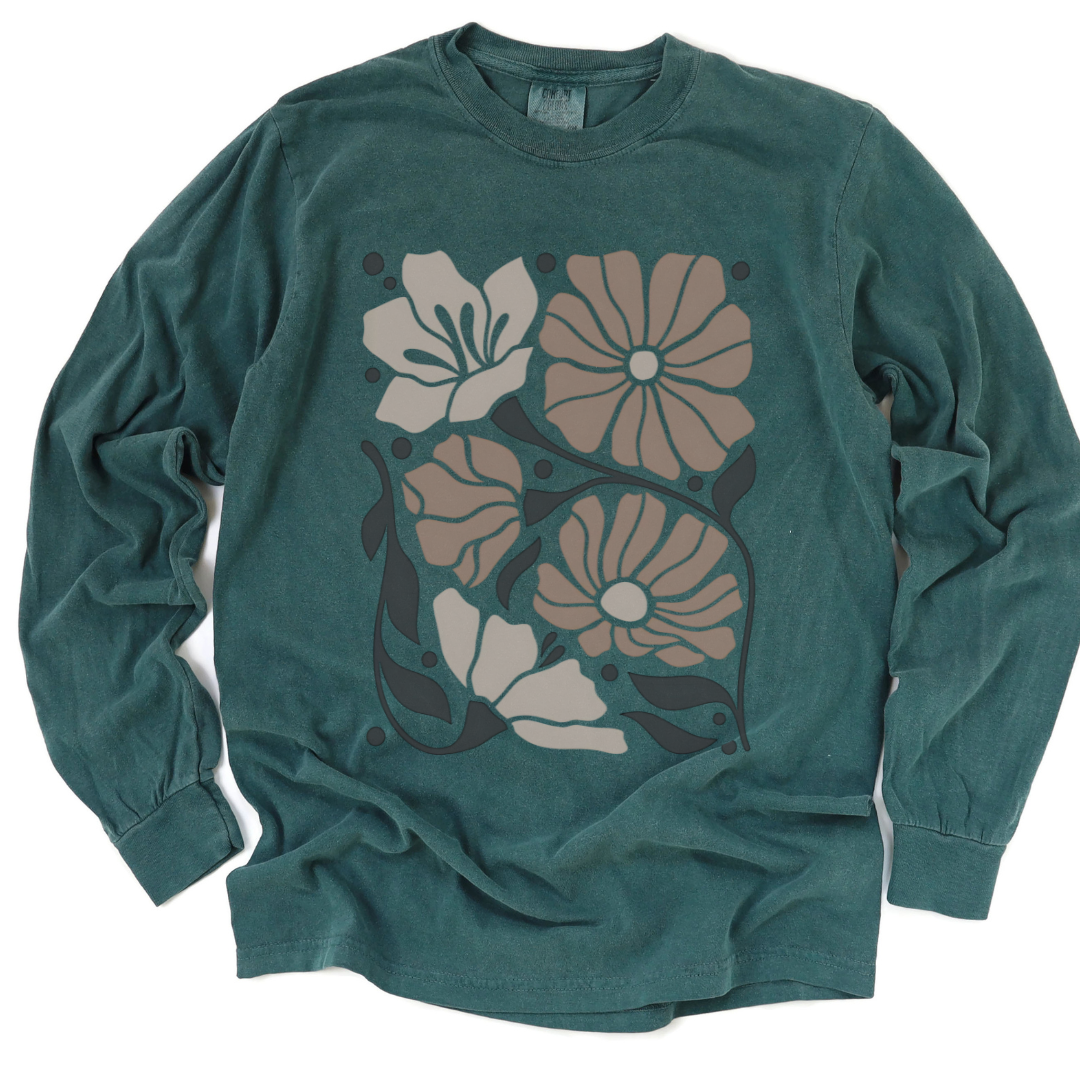 Abstract Floral - Comfort Colors Premium Long Sleeve T Shirt