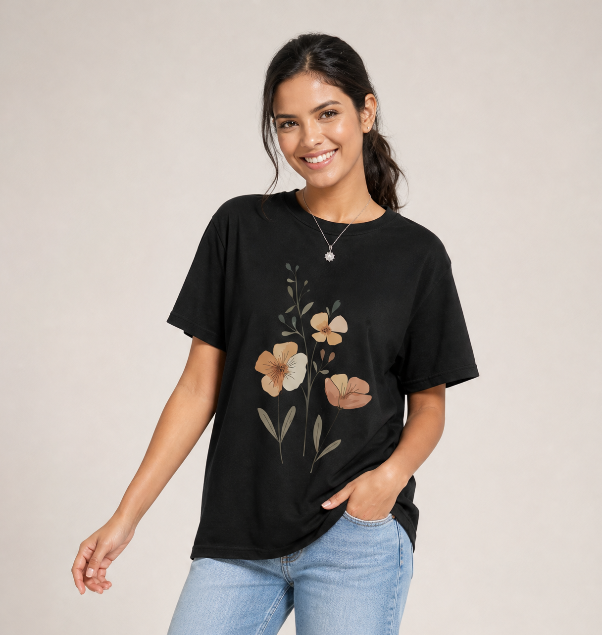 Boho Water Color Flowers   - Comfort Colors Relaxed Fit Premium T Shirt
