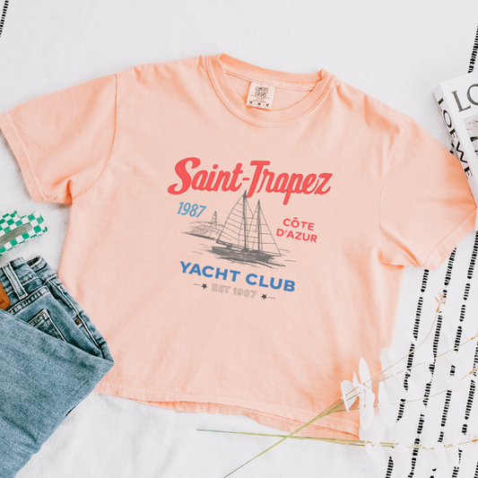 Saint Tropez Yacht Club - Comfort Colors Boxy Cropped Tee