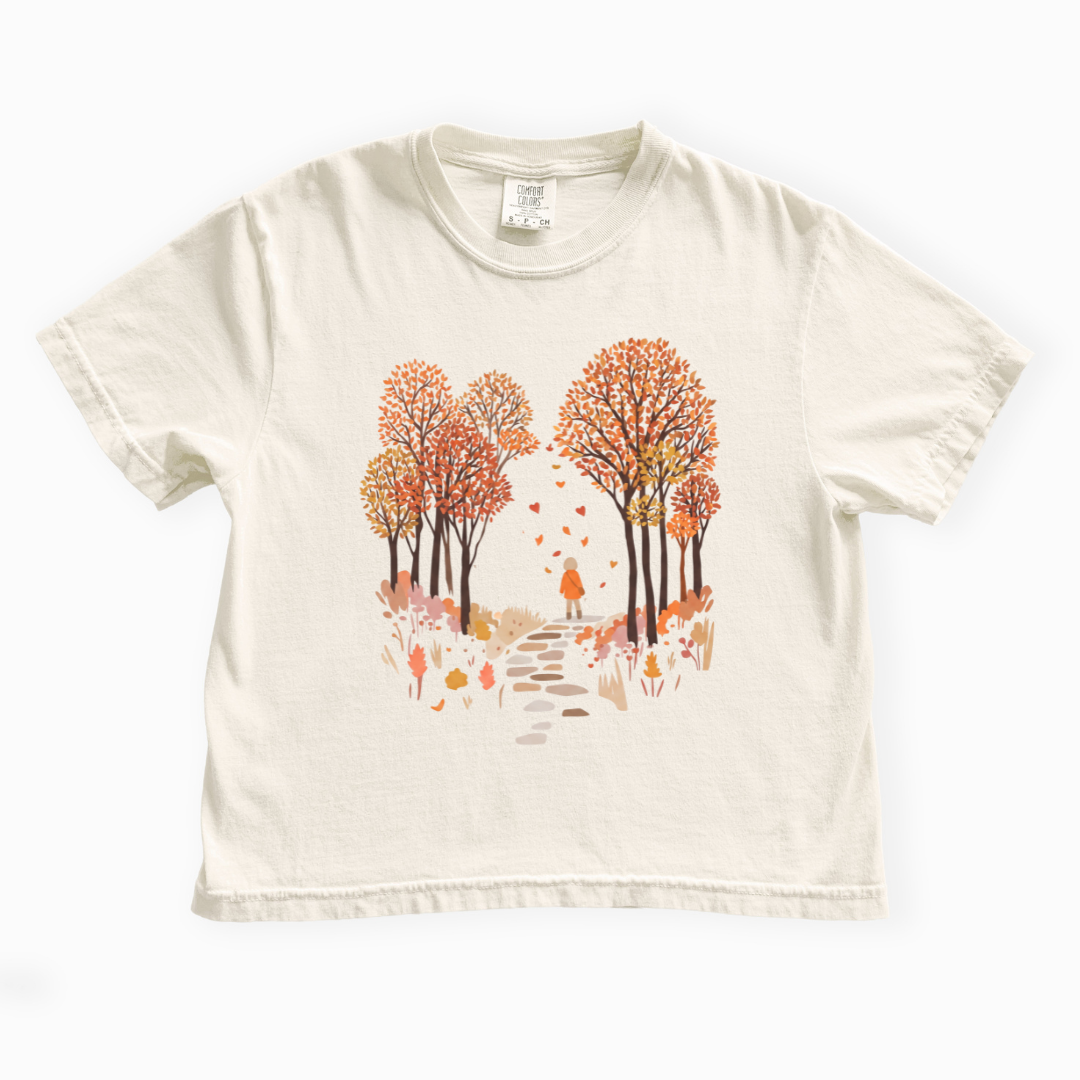 Autumn Walks - Comfort Colors Boxy Cropped Tee