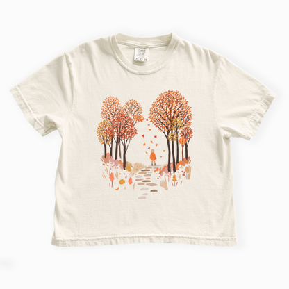 Autumn Walks - Comfort Colors Boxy Cropped Tee