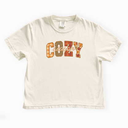 Cozy Season - Comfort Colors Boxy Cropped Tee