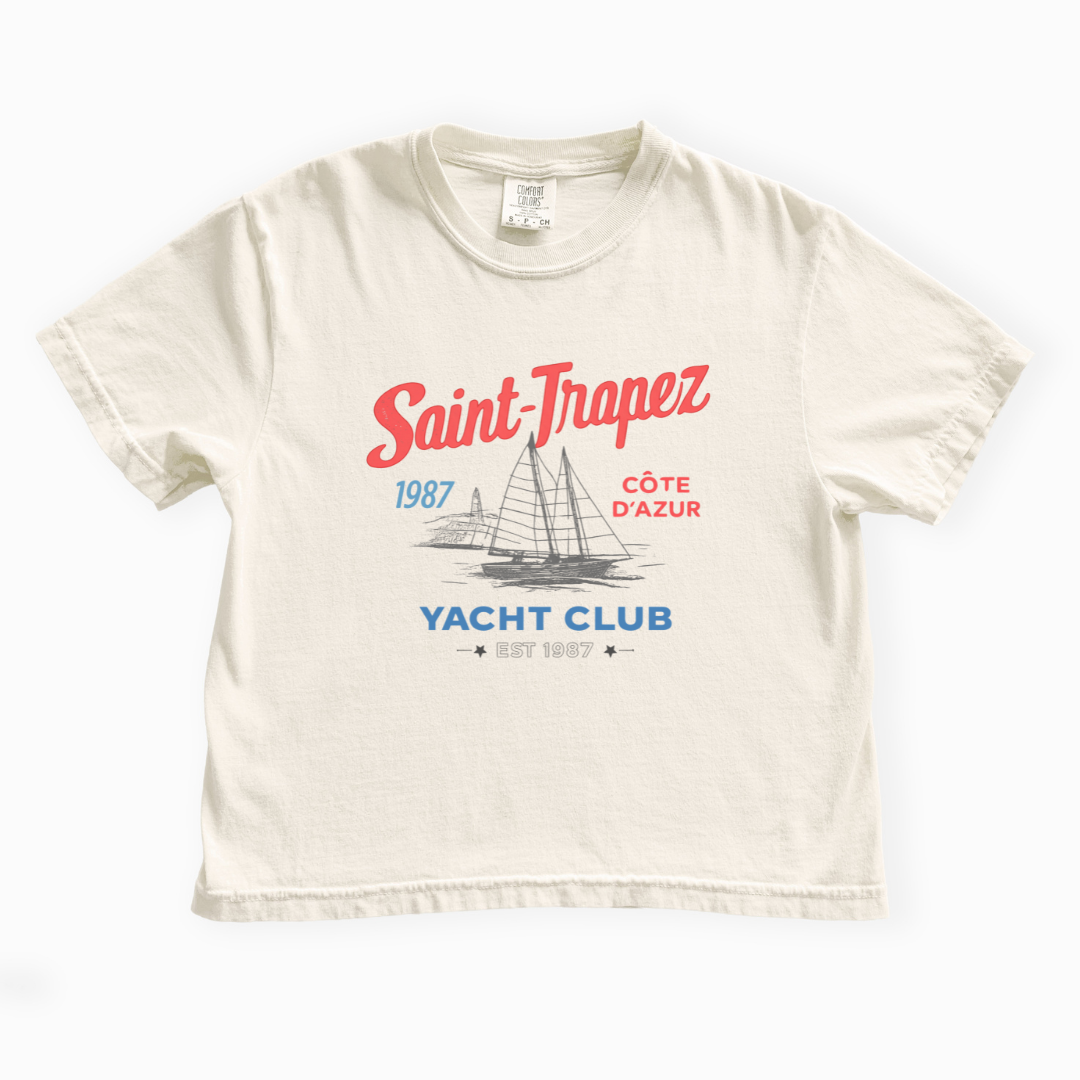 Saint Tropez Yacht Club - Comfort Colors Boxy Cropped Tee