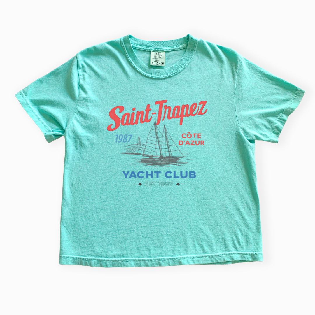 Saint Tropez Yacht Club - Comfort Colors Boxy Cropped Tee