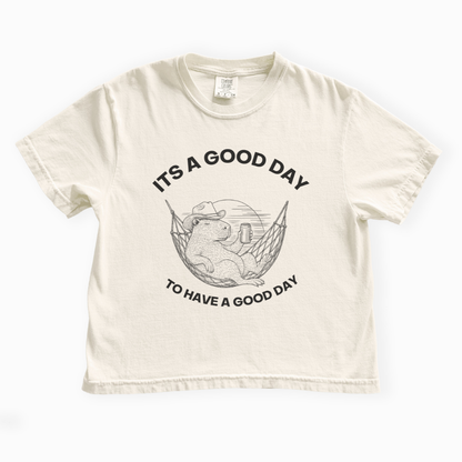 It's A Good Day To Have A Good Day - Comfort Colors Boxy Cropped Tee