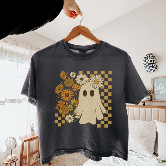 Floral Ghost - Comfort Colors Boxy Cropped Tee