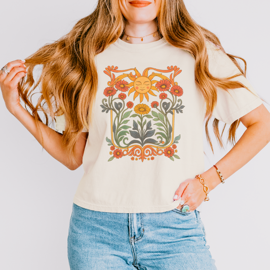 Helia's Garden - Comfort Colors Boxy Cropped Tee