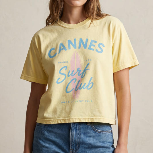 Cannes Surf Club - Comfort Colors Boxy Cropped Tee