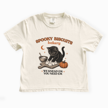 Spooky Biscuit Bakery - Comfort Colors Boxy Cropped Tee