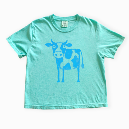 Cow - Comfort Colors Boxy Cropped Tee