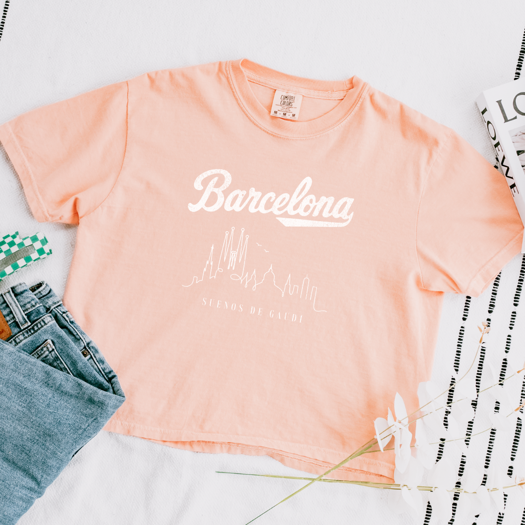 Barcelona, Dreams of Gaudi - Comfort Colors Boxy Cropped Tee